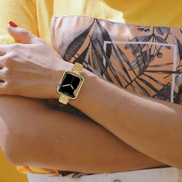 NWOT - Gold Stainless Steel Apple Watch Band w/ Accessories - Picture 5 of 13